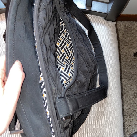 Vera Bradley Black Microfiber Handbag - Picture 4 of 4